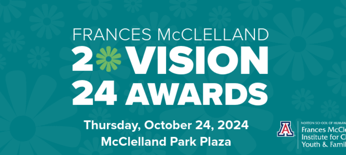 decorative banner with the vision awards info